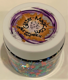 Autism Awareness #1 Puzzle Piece Glitter/ 1/2 ounce jar / Scrapbooking/ Red Blue Green Yellow/ Black Light Visible