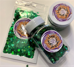 FOREST GREEN GANJA Leaf Holographic Glitter Shapes / 5mm Sequins / Hemp Cannabis Pot Leaf / Rave Party/ Marijuana Weed Glitter