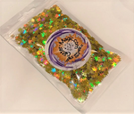 GOLD HOLO Ganja Leaf Glitter Shapes / 5mm Hemp Cannabis Pot Leaf / Honey Gold Holographic Marijuana Weed Sequins