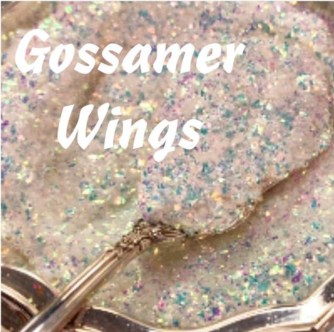 GOSSAMER WINGS Small Glitter Shards / Iridescent White / Color Shift, Aqua, Lavender, Rose / Snow Winter Scene Tumblers / Sun Catchers