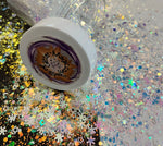 New! SNOW DANCE - Glitter Blend / Iridescent Mirror White / Sparkling Snowflakes Stars Hearts / Exclusive Winter Wonderland