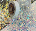 New! SNOW DANCE - Glitter Blend / Iridescent Mirror White / Sparkling Snowflakes Stars Hearts / Exclusive Winter Wonderland