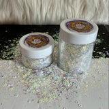 New! SNOW DANCE - Glitter Blend / Iridescent Mirror White / Sparkling Snowflakes Stars Hearts / Exclusive Winter Wonderland