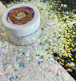 New! SNOW DANCE - Glitter Blend / Iridescent Mirror White / Sparkling Snowflakes Stars Hearts / Exclusive Winter Wonderland