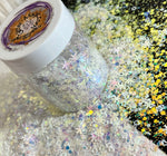 New! SNOW DANCE - Glitter Blend / Iridescent Mirror White / Sparkling Snowflakes Stars Hearts / Exclusive Winter Wonderland