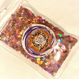 Smokin Rose HOLO Hemp Leaf Glitter Shapes / 5mm Ganja Cannabis Pot Leaf / Rose Gold Pink Holographic Marijuana Weed Sequins