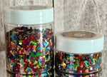 DOGGIE BONES Glitter Shape Mix / Stripe Holographic Rainbow Color / 1/3 or 1 oz. Jars / 3x7mm Nail Art / Snow Globe Shaker / Fur Babies