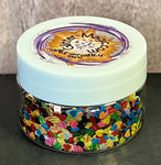 RAINBOW HEARTS Glitter Shape Mix / Stripe Holographic Colors / 1/2 or 1.25 oz. Jars / 4mm Nail Art / Snow Globe / D I Y Jewelry / Shakers