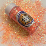 Coral Mist Iridescent Glitter Chunky to Fine Mix  / Translucent Color Shift Orange / Vivid Under Black Light