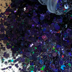 MALEFICENT Deep Purple Chunky HOLO Flash Glitter / 2 oz. Bottle / Holographic Nail Art / Solvent Resistant / Opaque / Tumblers