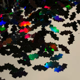 Black Bats Holographic 10mm Glitter Shapes / 1/2 oz Jar /  Kid Crafts /Halloween