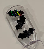 Black Bats Holographic 10mm Glitter Shapes / 1/2 oz Jar /  Kid Crafts /Halloween