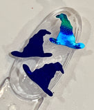 Sorcerer Hat - Royal Blue Holographic Glitter Shapes / 10mm / Witch Wizard Hat / Nail Art / Vacation Memento