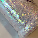 Blizzard Chunky to Fine Glitter Mix or Extra-Fine/  Opal White Iridescent