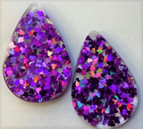 Lavender Halo Curved Hearts 4mm Holographic Glitter Shapes-1/2 oz. Jar / Opaque / Nail Art