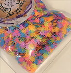 NEON MOOD Hemp Leaf Glitter Shapes / 5mm Cannabis Pot Leaf / Colorful Matte w/Luster