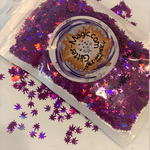 PURPLE HAZE Holographic Hemp Leaf Glitter Shapes / 5mm Cannabis Leaf / Marijuana Pot Weed Glitter Sequins