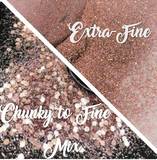 Rose Gold Chunky to Fine Glitter Mix / 2 oz Shaker Bottle / Nail Art Crafts / Bridesmaid Gifts