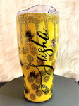 HONEY GOLD HOLO Glitter Mix / 2 oz. Bottle / Custom Chunky to Fine Holographic / Bee hive Tumblers / Fabulous Midas Gold Flash