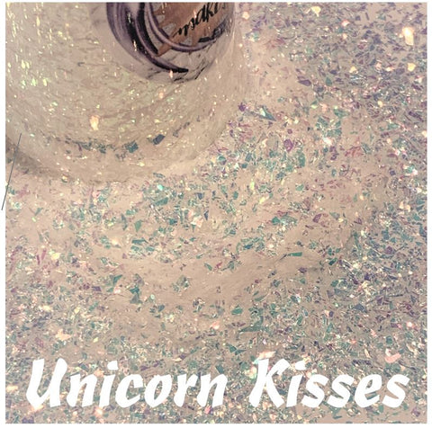 Unicorn Kisses Chunky to Fine Glitter / Custom Shard Mix / White iridescent Color Shift, Blue, Lavender, Rose
