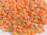 BAHAMA MAMA Sea Shell Glitter shapes / Orange Iridescent / 7x5mm / Tumbler Glitter / Scrapbooking Crafts / Ocean Beach Designs