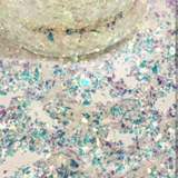 GOSSAMER WINGS Small Glitter Shards / Iridescent White / Color Shift, Aqua, Lavender, Rose / Snow Winter Scene Tumblers / Sun Catchers