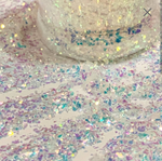 GOSSAMER WINGS Small Glitter Shards / Iridescent White / Color Shift, Aqua, Lavender, Rose / Snow Winter Scene Tumblers / Sun Catchers