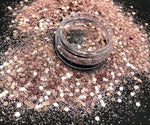 Rose Gold Chunky to Fine Glitter Mix / 2 oz Shaker Bottle / Nail Art Crafts / Bridesmaid Gifts