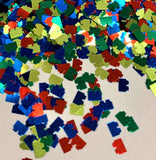 Block Party - Red Blue Green Yellow/Lime Glitter / Kid Crafts / UV Black Light Visible