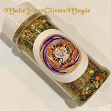 HONEY GOLD HOLO Glitter Mix / 2 oz. Bottle / Custom Chunky to Fine Holographic / Bee hive Tumblers / Fabulous Midas Gold Flash