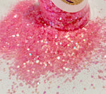 Cotton Candy Mist Iridescent Glitter Mix / 2 oz Bottle Translucent Pink Color Shift / Storyboard Snow Globes / Vivid Under Black Light