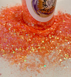 ORANGE CRUSH Iridescent Glitter Chunky  Mix / Glitter Tumbler / Orange / Solvent Resistant / Vivid Under Black Light