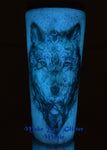 Arctic Wolf Leader of the Pack Glow-in-the-dark Stainless Tumbler / Custom Art / Personalizable