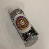 DISCO NUT Silver HOLO Jumbo Glitter / 1/8-inch 1.5 oz Bottle / Chunky Dot Super Holographic / Dazzling Bling