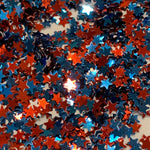 5-Point Stars Glitter Mix - Red White Blue Patriotic / 1/2 oz Jar / 3mm Stars
