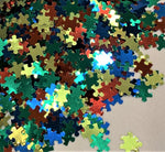 Autism Awareness #2 Puzzle Piece Glitter/ 1/2 ounce Jar / Crafts/ Scrapbooking/Red Blue Green Lime-Yellow / UV Black Light Visible