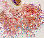 Sugar Doll Baby Pink Iridescent Glitter Mix - 1.75 oz Bottle Chunky to Fine/Pink Color Shift /Glitter Tumbler / DIY Ornaments / Gifts