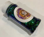 Dragon Sweat Color Shift Glitter / Chunky Dragon Scales Design / Chameleon Green to Blue / 2 oz Shaker Bottle