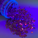 Sassy Pink Holographic Glitter Mix - Chunky to Fine / Opaque / Fabulous Rainbow Flash / Glitter Tumbler /Soft Under Black Light