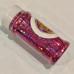 Sassy Pink Holographic Glitter Mix - Chunky to Fine / Opaque / Fabulous Rainbow Flash / Glitter Tumbler /Soft Under Black Light