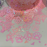 Pink Paws Iridescent Glitter / 1/2 oz. Jar / UV Glow / Nail Art Crafts / Animal Kindness / Teaching Aid /Storyboard Tumbler
