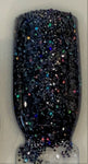 ARCTIC NIGHTS Fine Black HOLOGRAPHIC Glitter / 2.25 oz Shaker Bottle / Beautiful High Flash Holo Colors/ Aurora Borealis / Galaxy