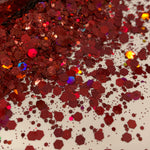 HEART THROB Extra-Fine OR Chunky to Fine Glitter Mix / Opaque / Resin Art / Rich Red Holographic / Christmas Red Holo