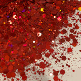 Cherry Flash Holographic Glitter Mix / 2 oz. Bottle / Superior Sparkle /  Unique Opaque / Fall Winter Sparkle/ Winter Bride / Kids Crafts