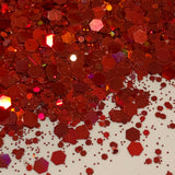 Cherry Flash Holographic Glitter Mix / 2 oz. Bottle / Superior Sparkle /  Unique Opaque / Fall Winter Sparkle/ Winter Bride / Kids Crafts