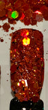 Spicy Pumpkin Holographic Glitter Mix / 2 oz Bottle / Chunky to Fine Opaque / Burnt Orange / Kids  Trick or Treat Tumbler / Nail Crafts