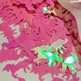 Pink Full-Body Unicorn Iridescent 15mm Glitter Shapes / Fantasy Storyboard / Parties/Nail Art / Kids' Crafts / Scrapbooking