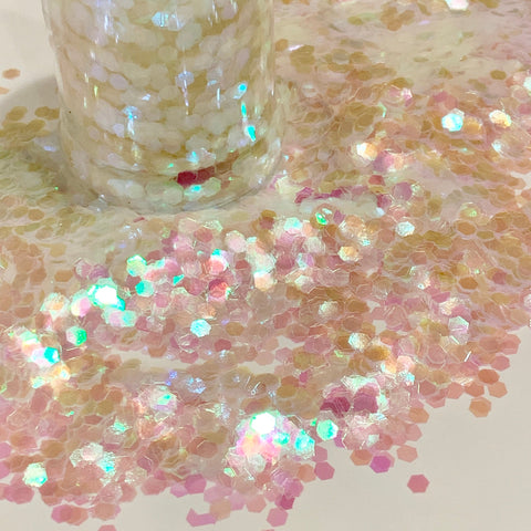 Opal Pearl Jumbo Pink Shift Shift Jumbo Glitter / 2 oz. Iridescent Translucent / Ocean Waves / Storyboard / Snow Winter White