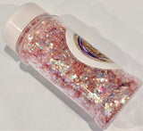 Sugar Doll Baby Pink Iridescent Glitter Mix - 1.75 oz Bottle Chunky to Fine/Pink Color Shift /Glitter Tumbler / DIY Ornaments / Gifts