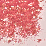 Rich Pink Iridescent Chunky to Fine Glitter Mix/ Translucent Pink color shift / 2 oz Bottle /Vivid Pink Under Black Light